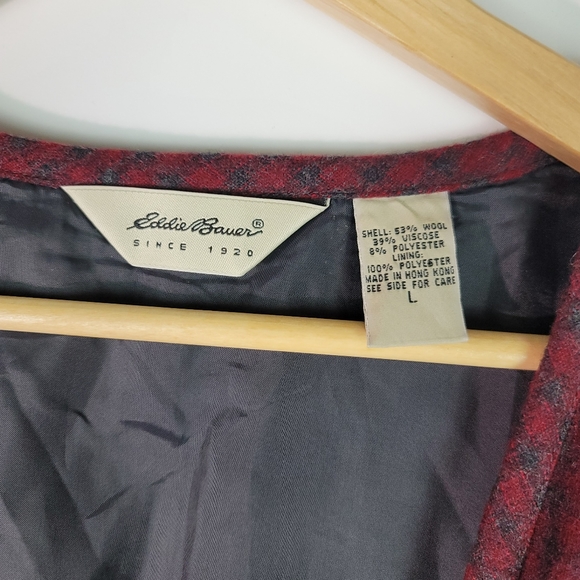 Eddie Bauer maroon plaid vintage wrap maxi dress with pockets Size large - Picture 3 of 14